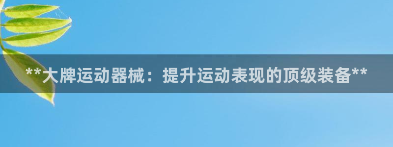 凯时APP官网首页：**大牌运动器械：提升运动表现的